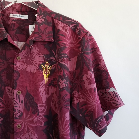 Asu Tommy Bahama Maroon Hawaiian Shirt 